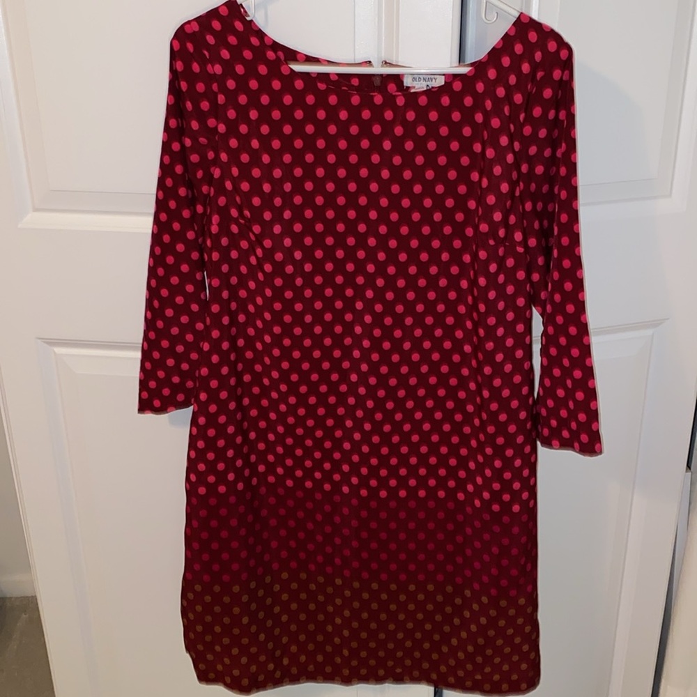 Old Navy Dress Medium Polka‎ Dots Pink Burgundy